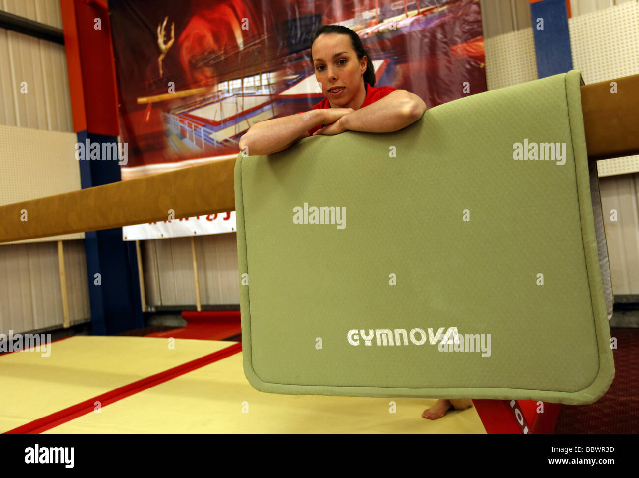Double European gymnastics champion Beth Tweddle at a training venue near Liverpool, UK. Stock Photo