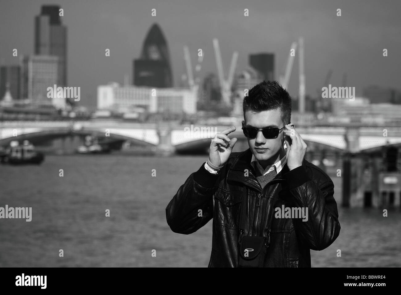 london ,thames,Great, Britain,male,portrait,sunglasses Stock Photo Alamy