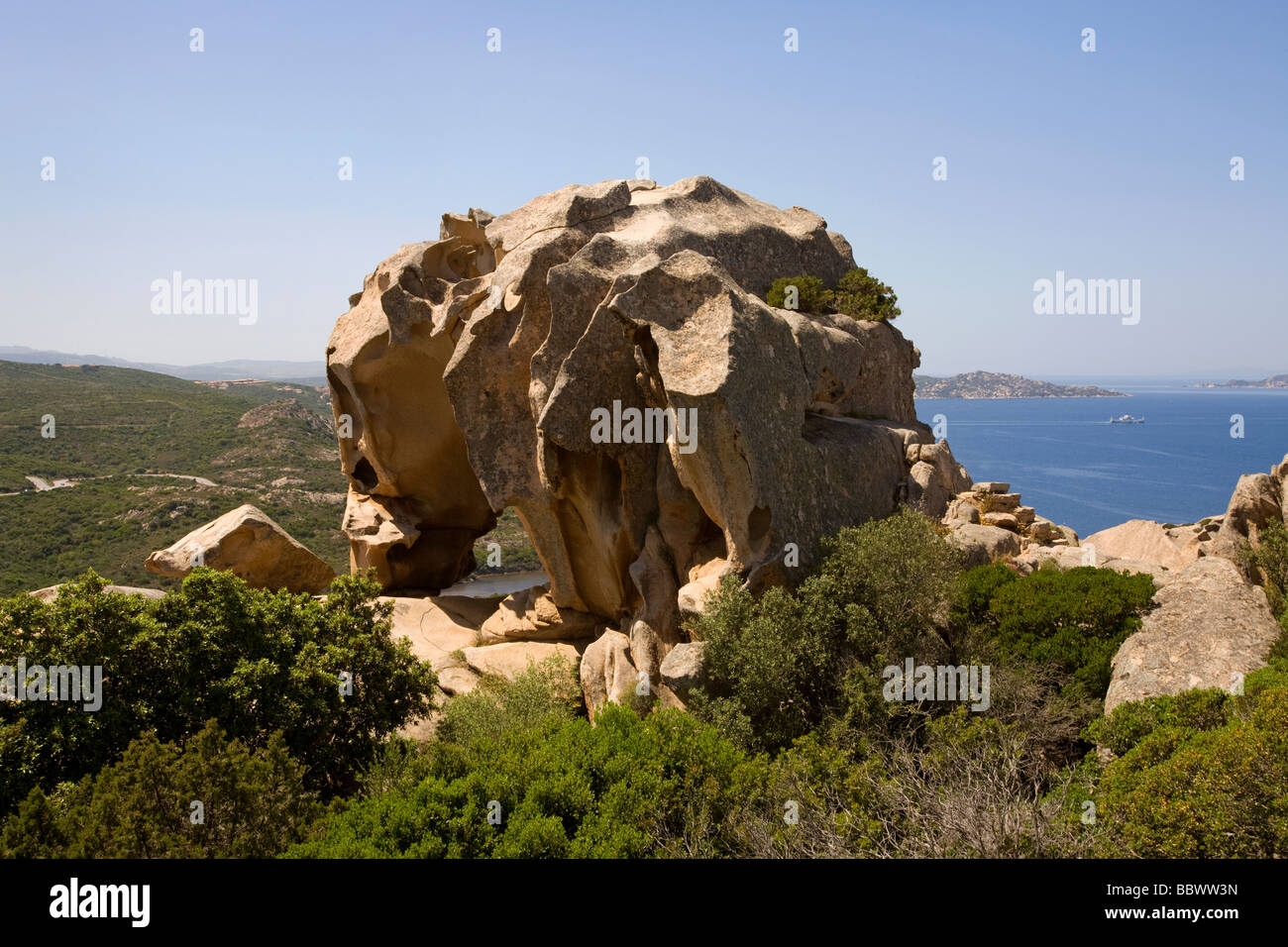 The wind sculpted Bear rock at Capo D'Orso, Sardinia Stock Photo