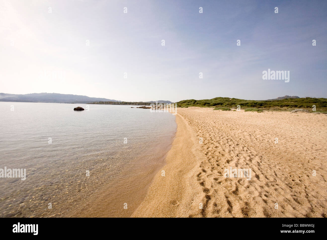 A deserted secluded beach north of Tanca Manna, North Eastern Sardinia Stock Photo