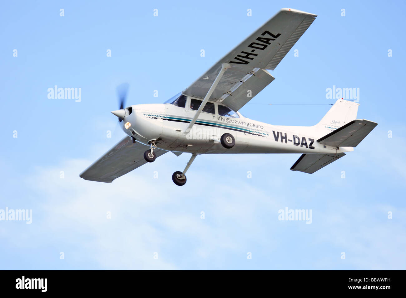 Cessna Light single engine aircraft coming into land after training flight  Stock Photo - Alamy