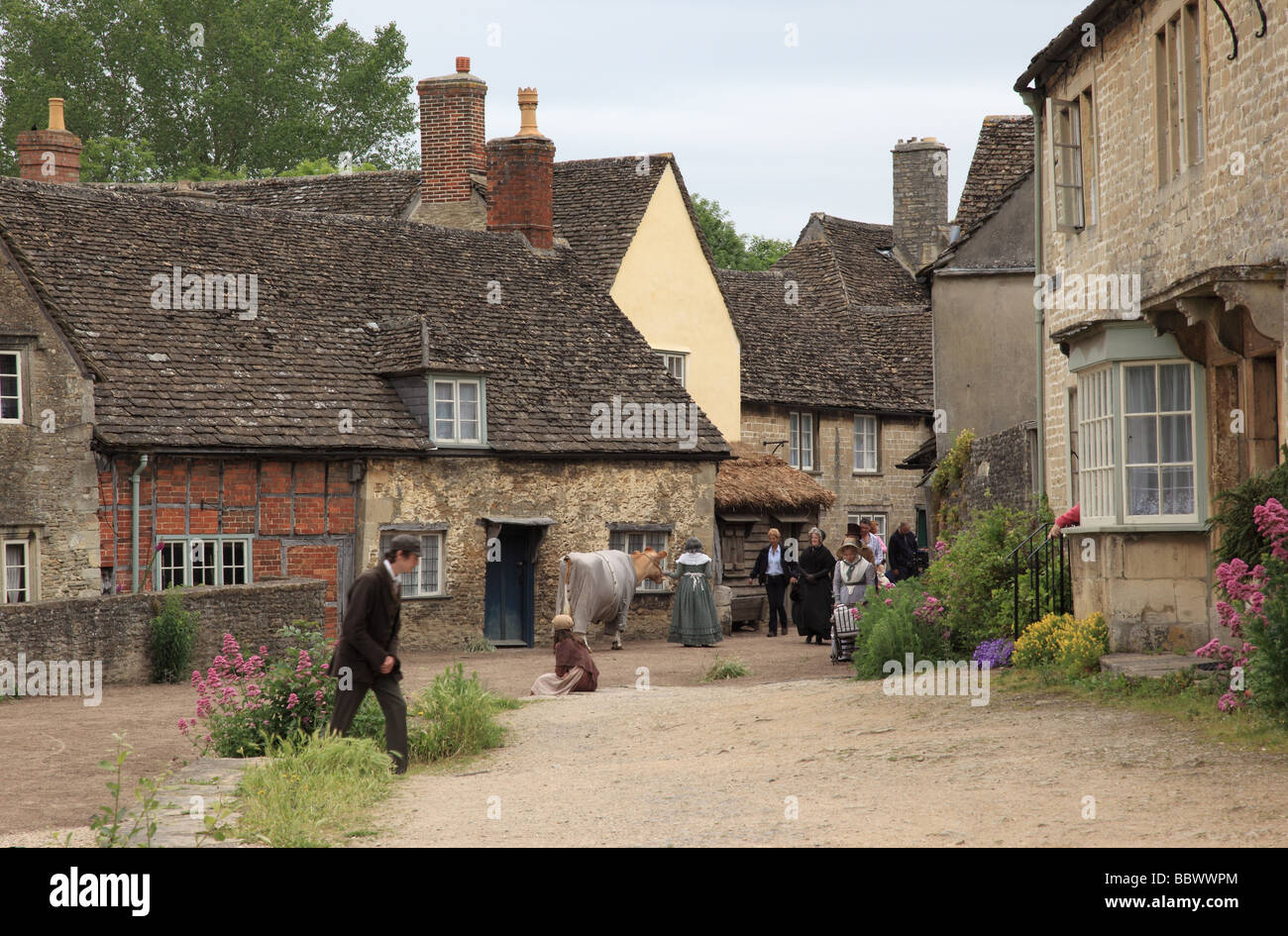 Filming of the BBC serial Cranford in Lacock, Wiltshire, England, UK Stock Photo