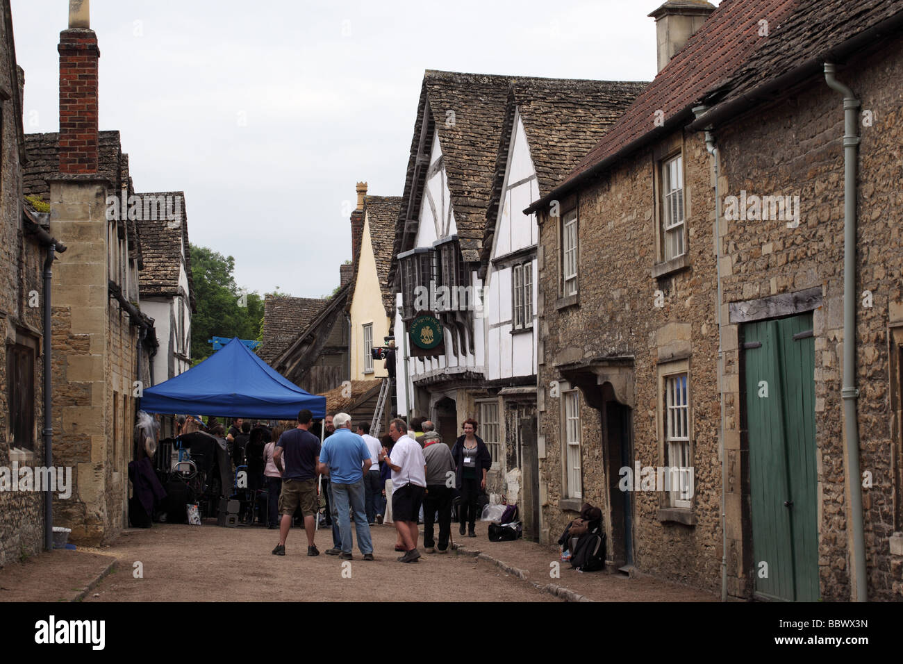 Filming of the BBC serial Cranford in Lacock, Wiltshire, England, UK Stock Photo