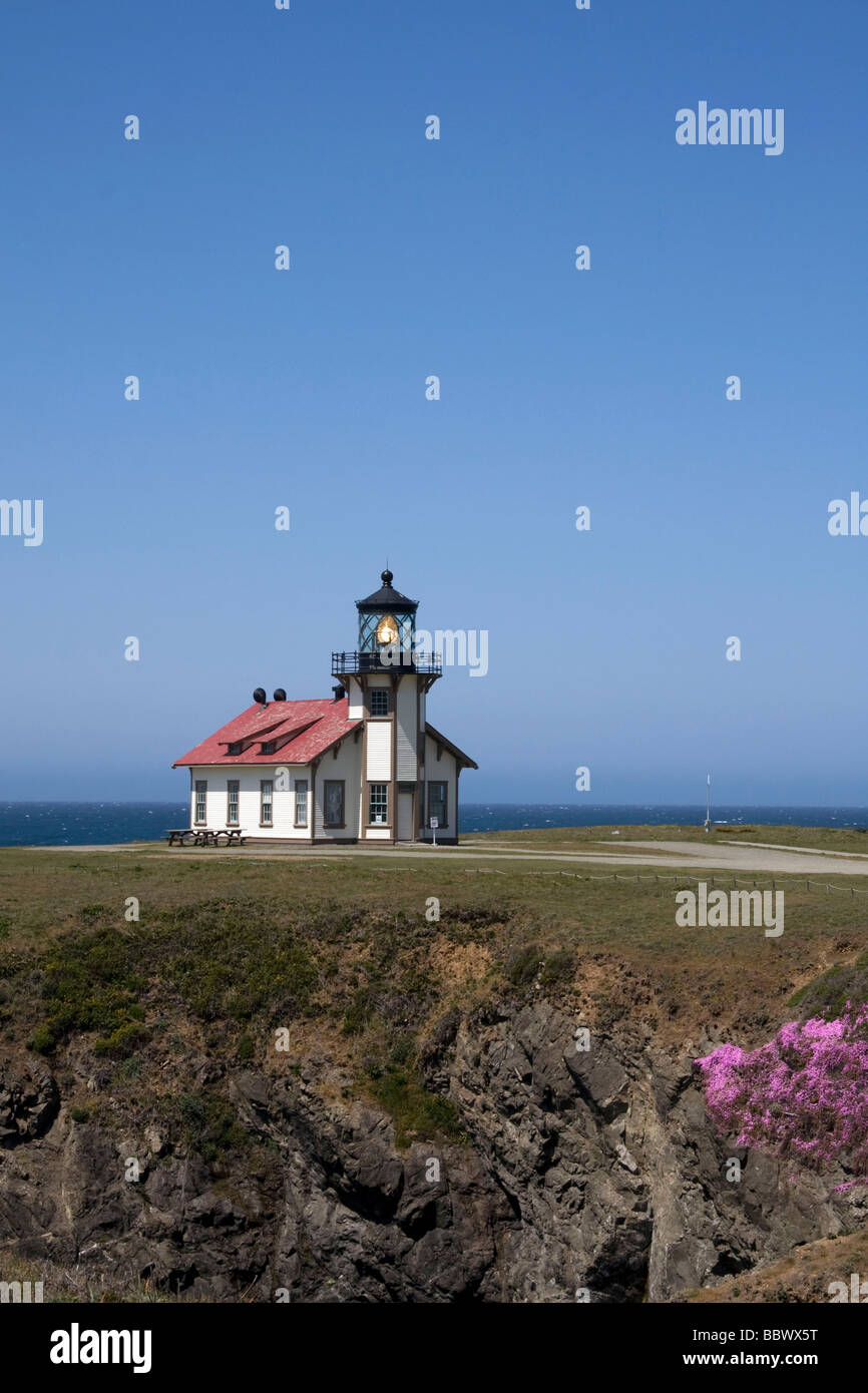 Point Cabrillo Lighthouse on the northern California coast, Mendocino, CA, USA, North America Stock Photo
