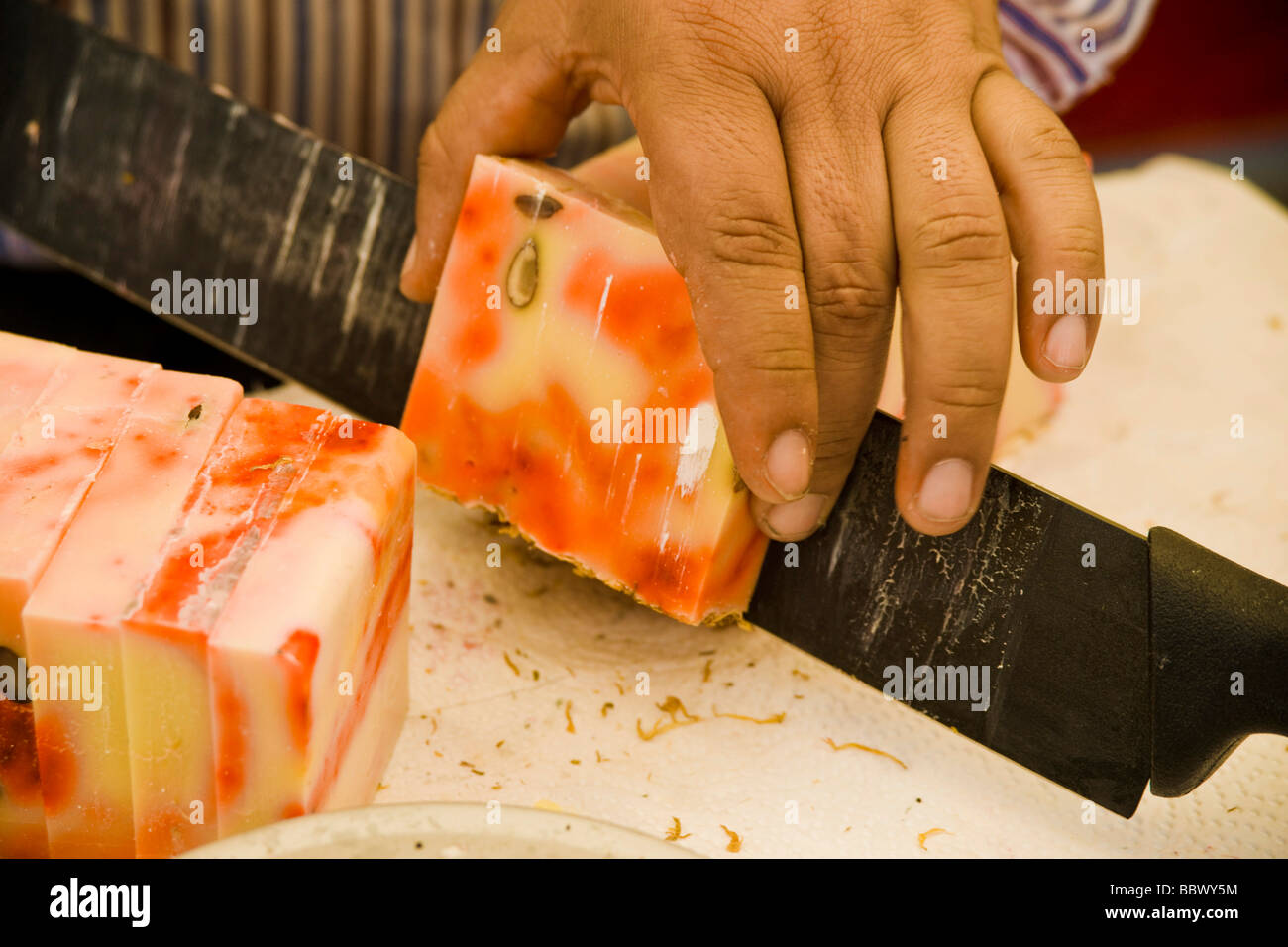 Handmade soaps made from natural raw materials Stock Photo
