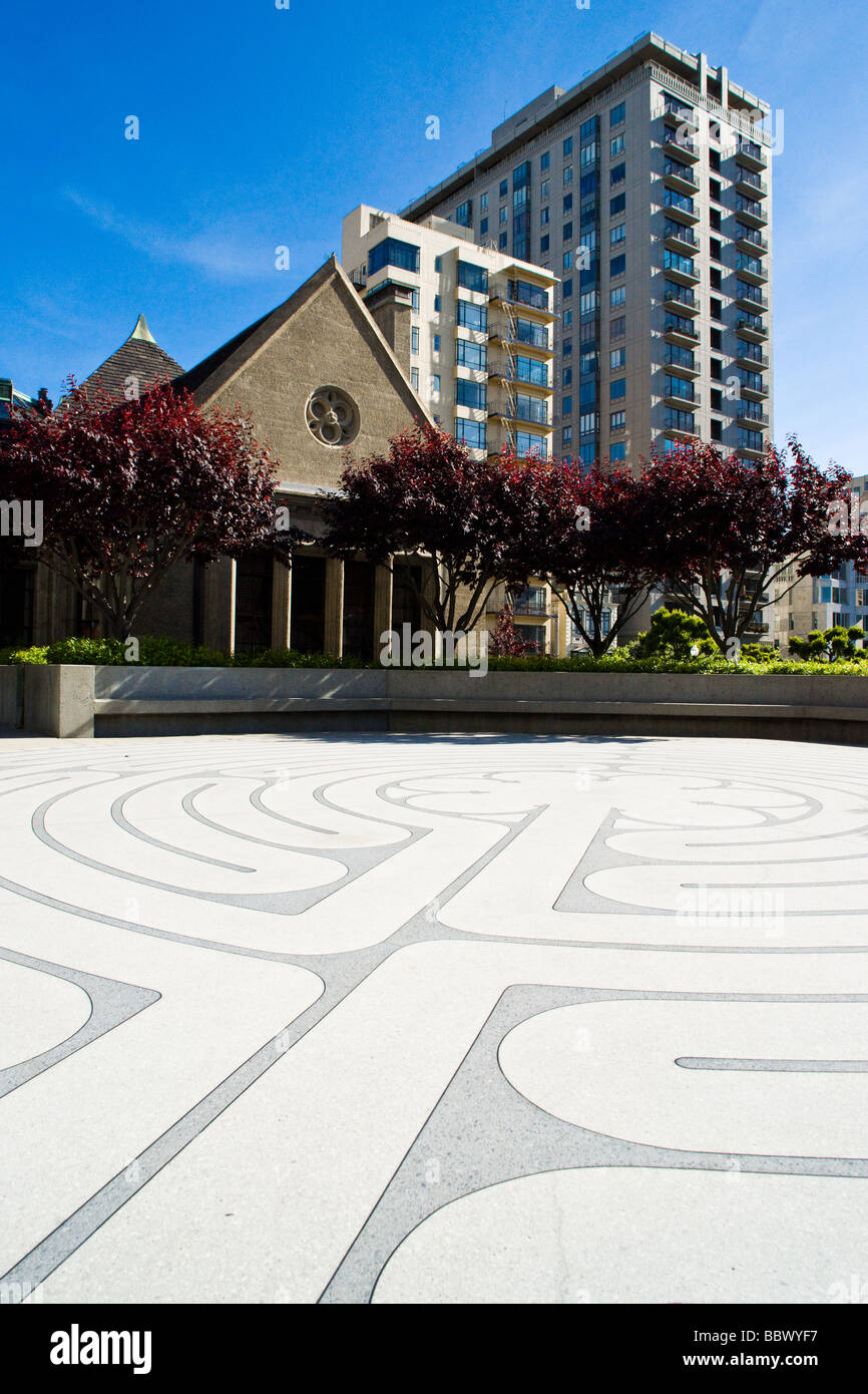 A labyrinth in front of Grace Cathedral on Nob Hill in downtown San ...