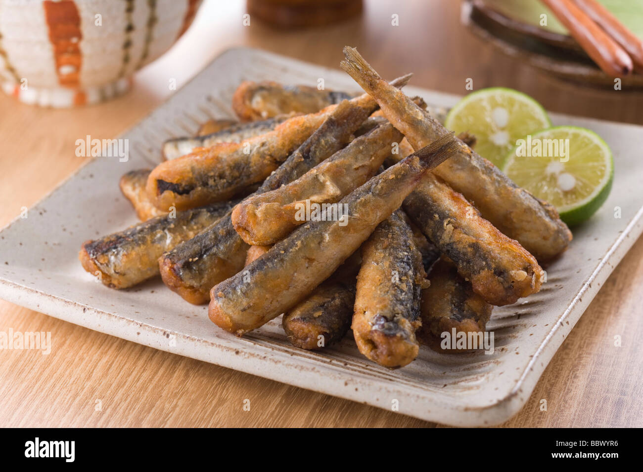 Fried Sardine Stock Photo
