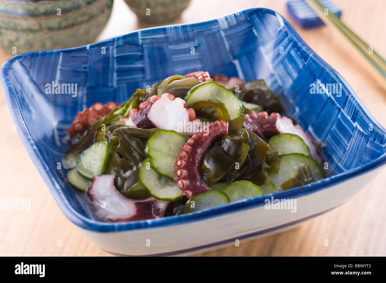 Vinegar Octopus and Cucumber Stock Photo