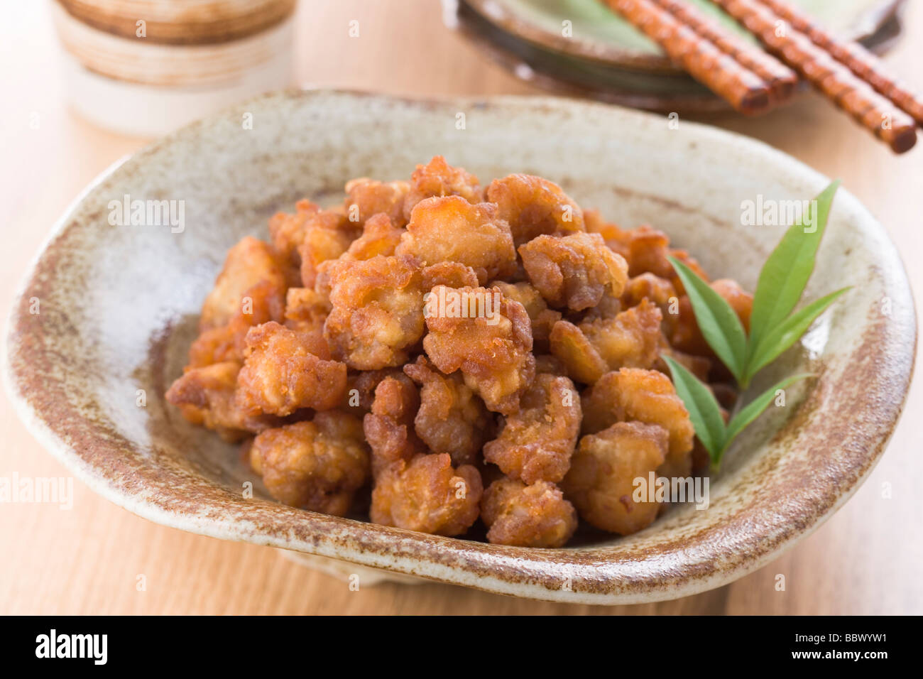 Fried Chicken Gristle Stock Photo