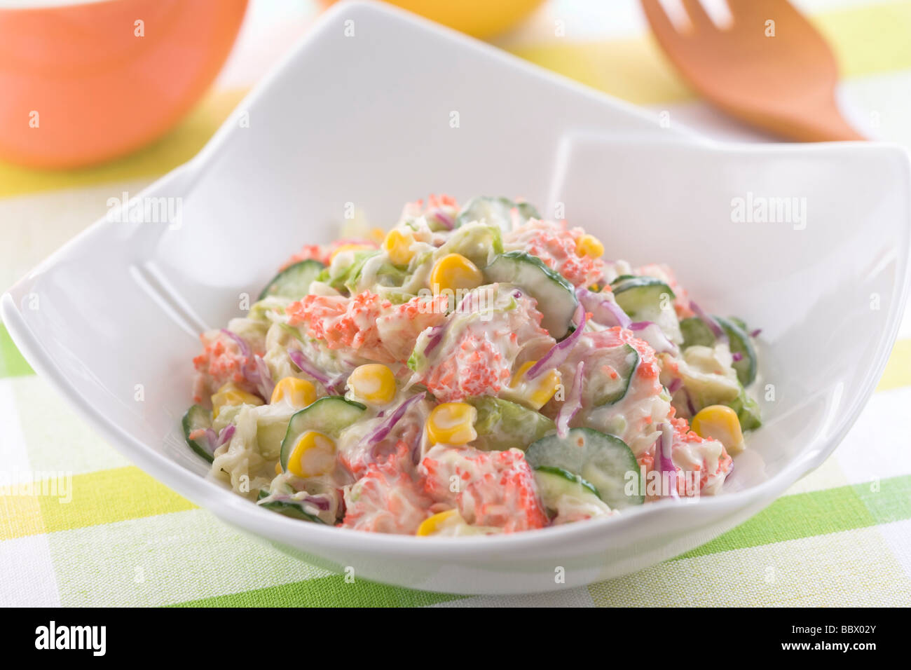 Crab Stick Salad Stock Photo Alamy