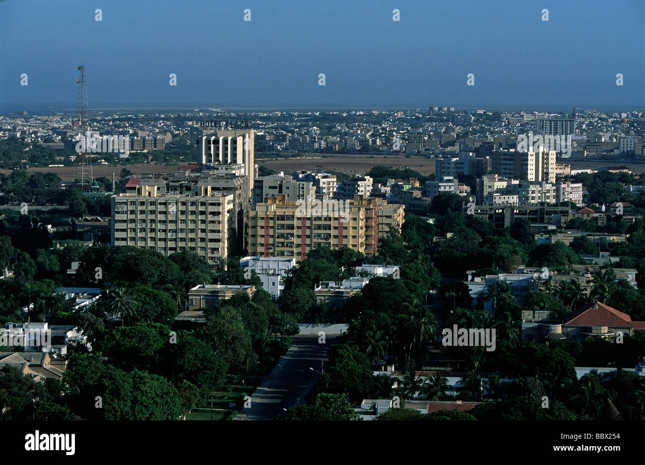 Pakistan Sind Region Karachi City Center from Avari Towers Stock Photo