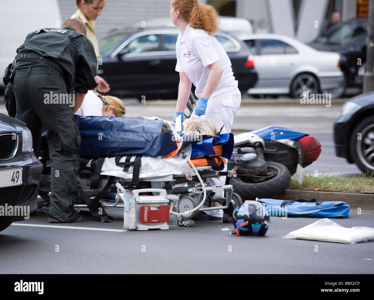 Motorbike car accident hi-res stock photography and images - Alamy