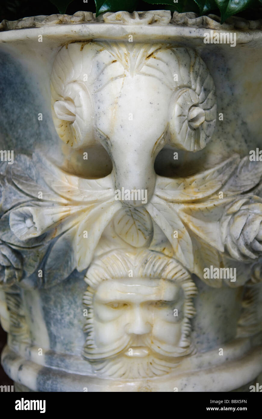 marble flower pot in Sevilla Andalucia Spain Stock Photo