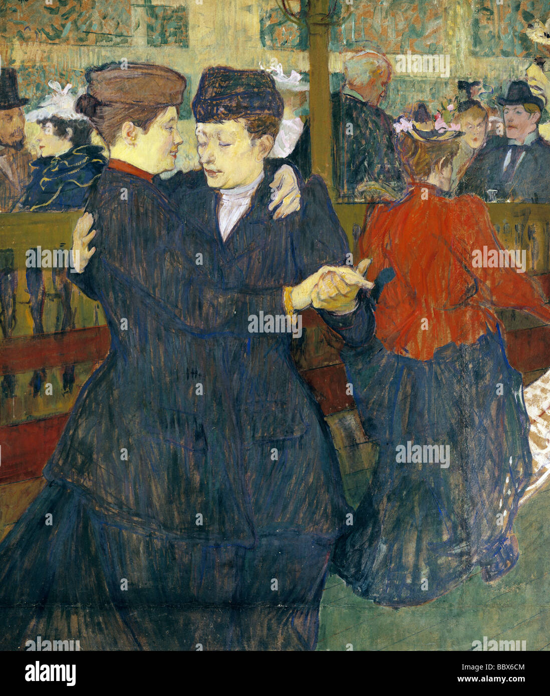 ÜF, Kunst, Toulouse-Lautrec, Henri de (1864 - 1901), 'Im Moulin Rouge (Zwei Frauen tanzen Walzer)', Gemälde, 1892, Öl auf Leinwa Stock Photo