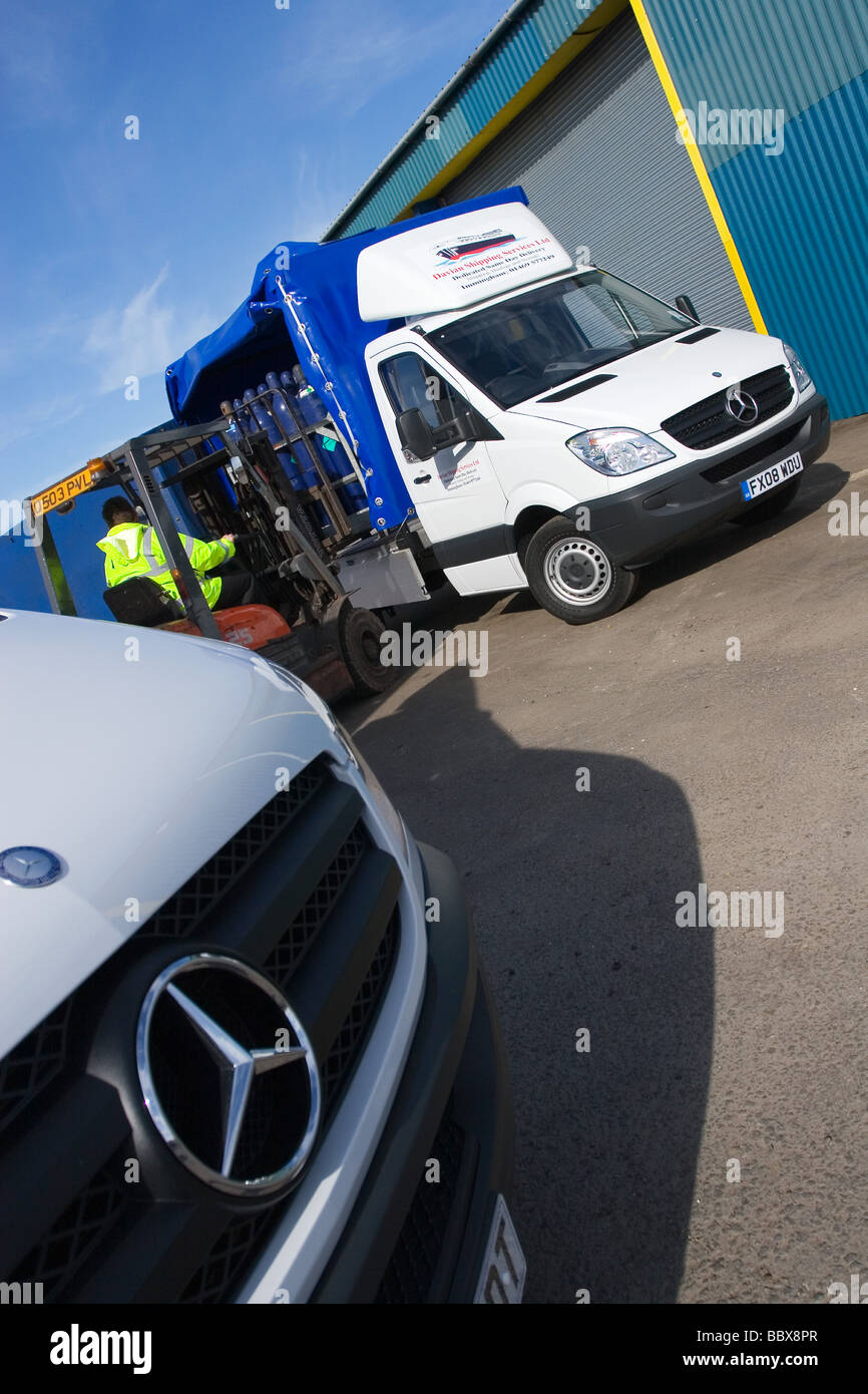 Mercedes Benz vans in an industrial setting Stock Photo Alamy