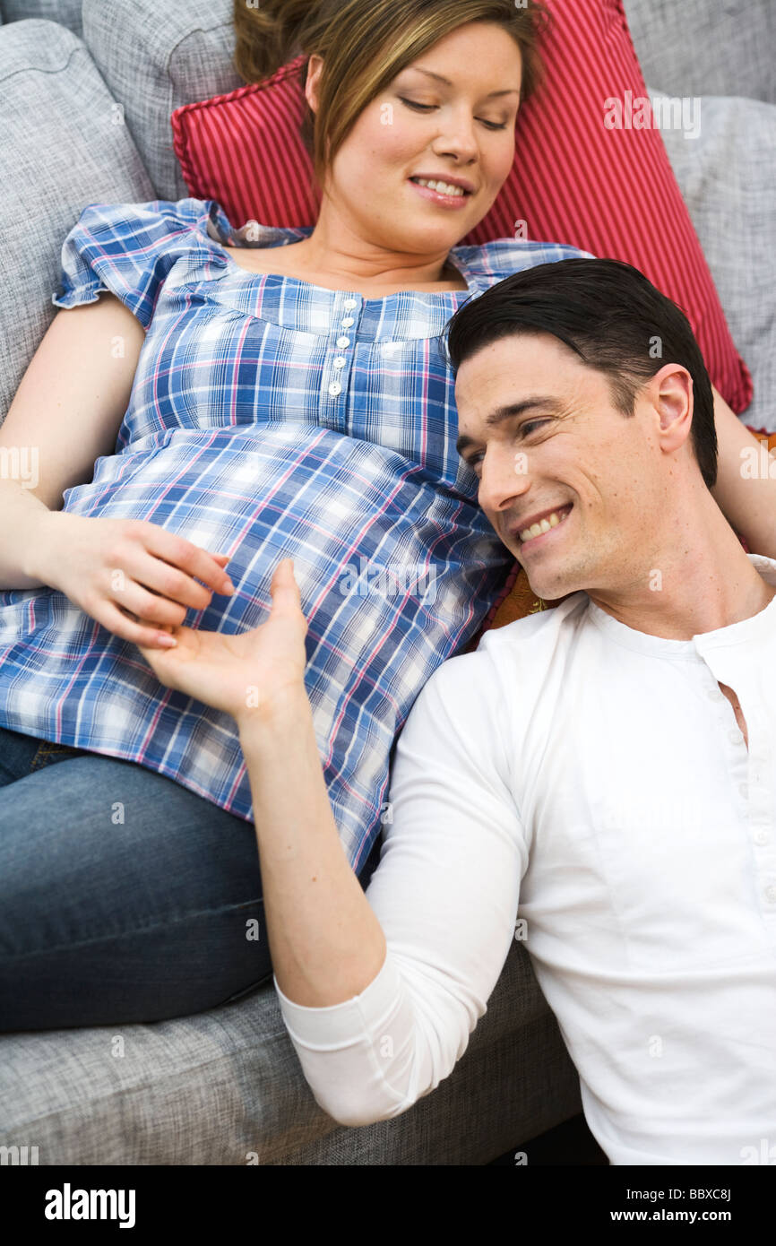 A man and a pregnant woman Sweden Stock Photo - Alamy