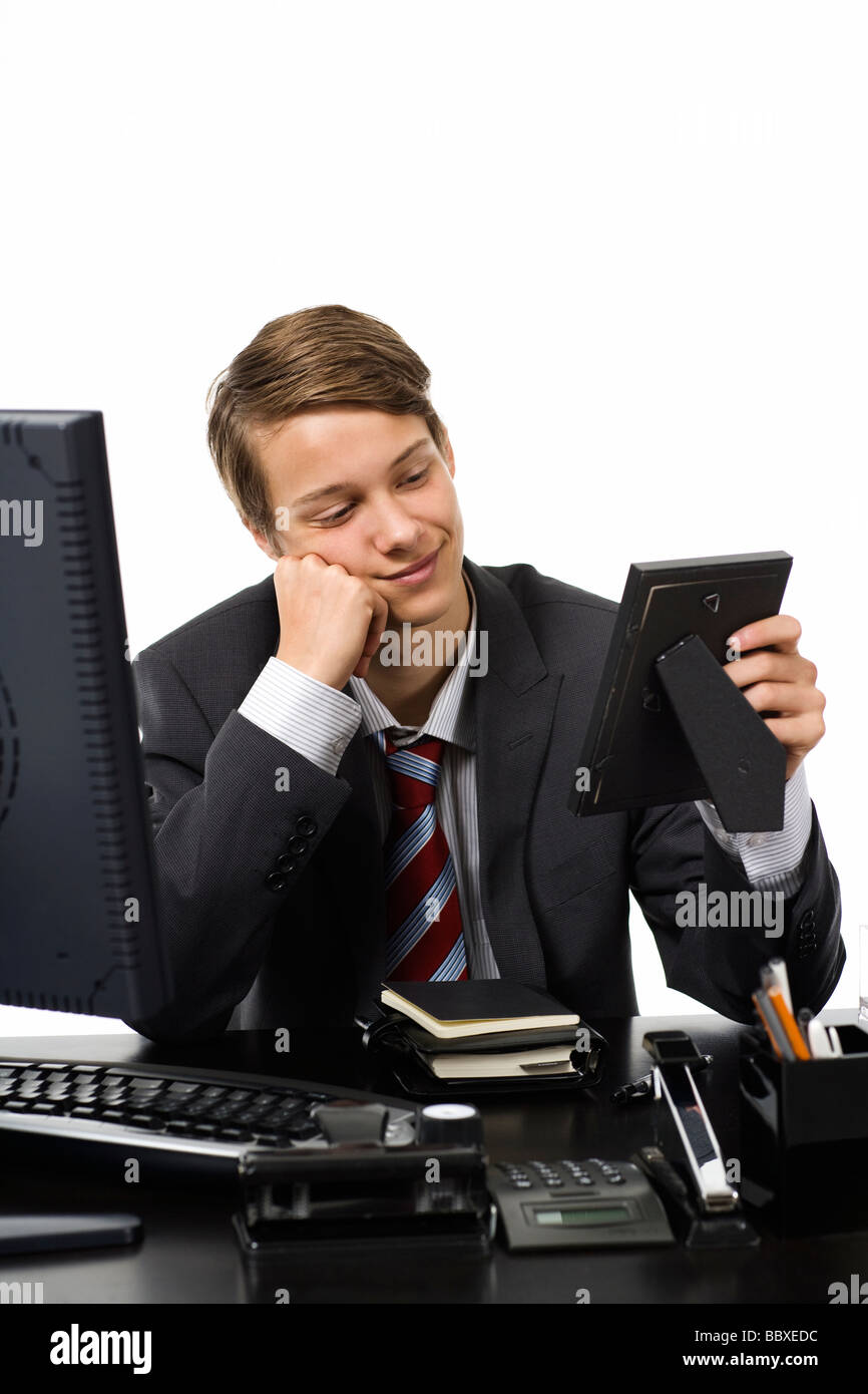 A teenage boy at an office Stock Photo - Alamy