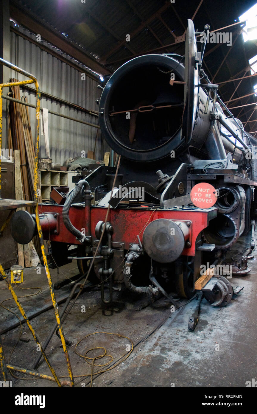 stanier 8f 48305 in shed at the great central railway loughborough england uk Stock Photo