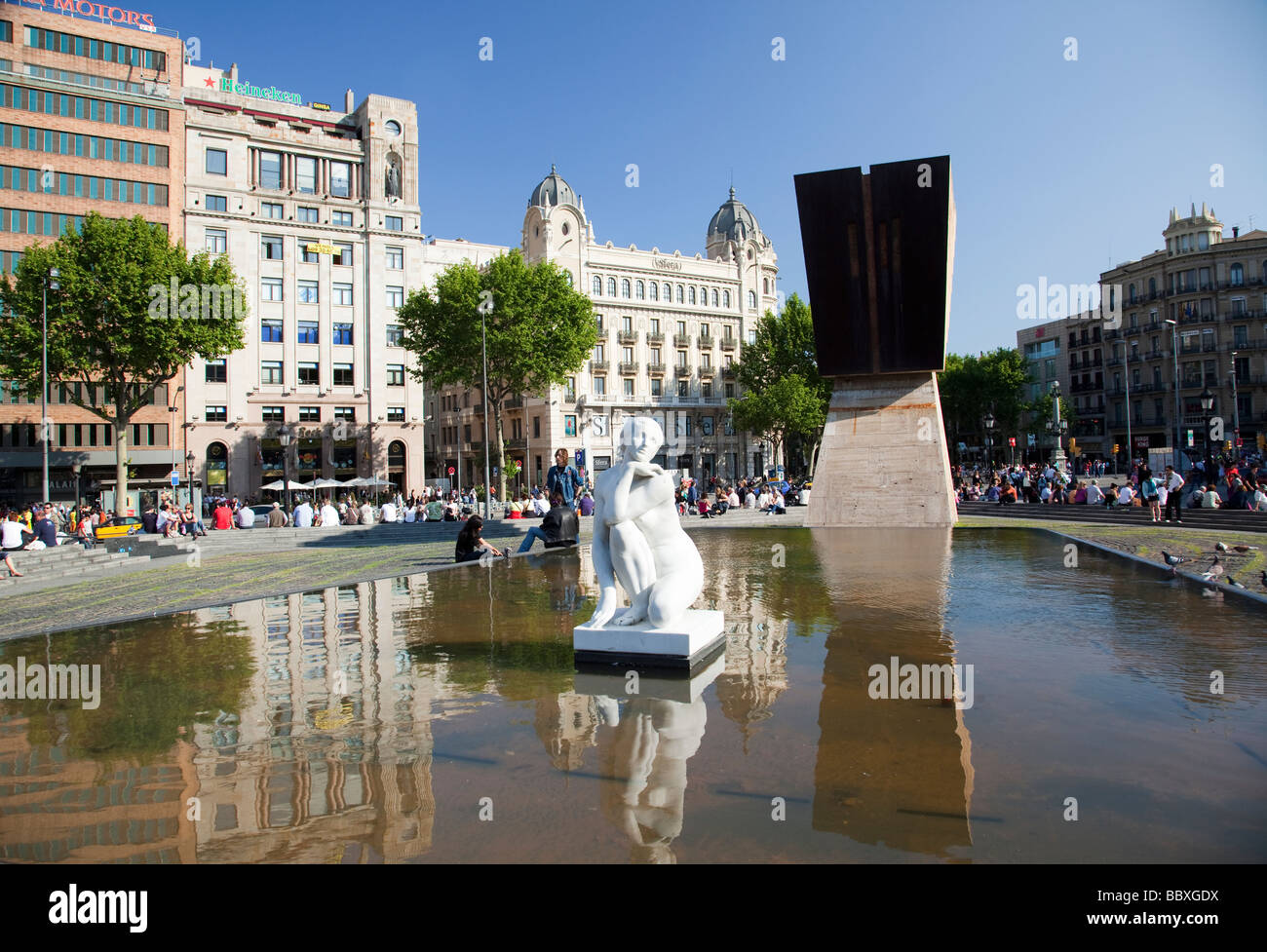 Catalunya Square, Barcelona, Spain Stock Photo
