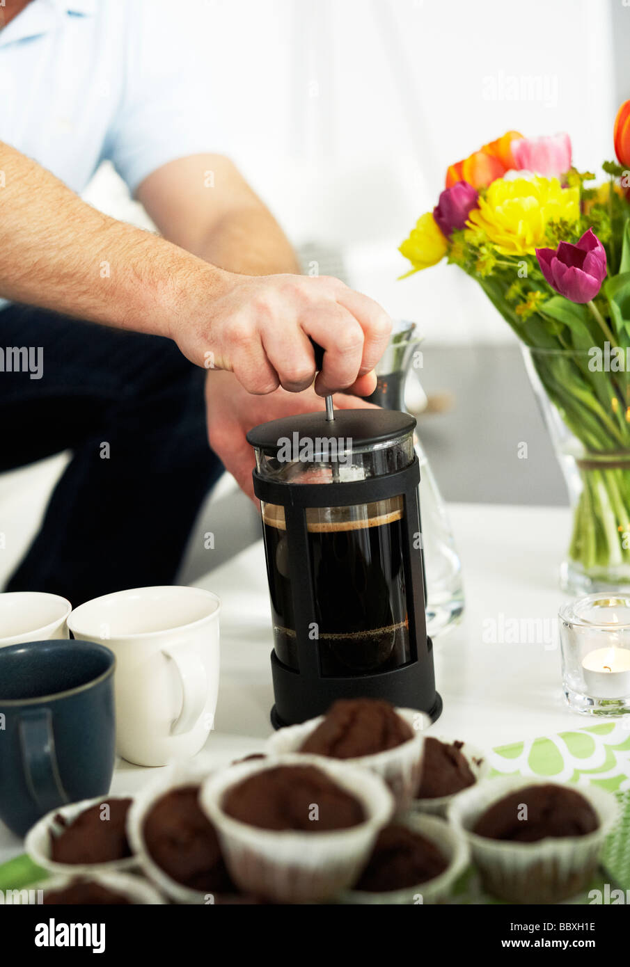 Coffee pot and queen cakes Sweden. Stock Photo