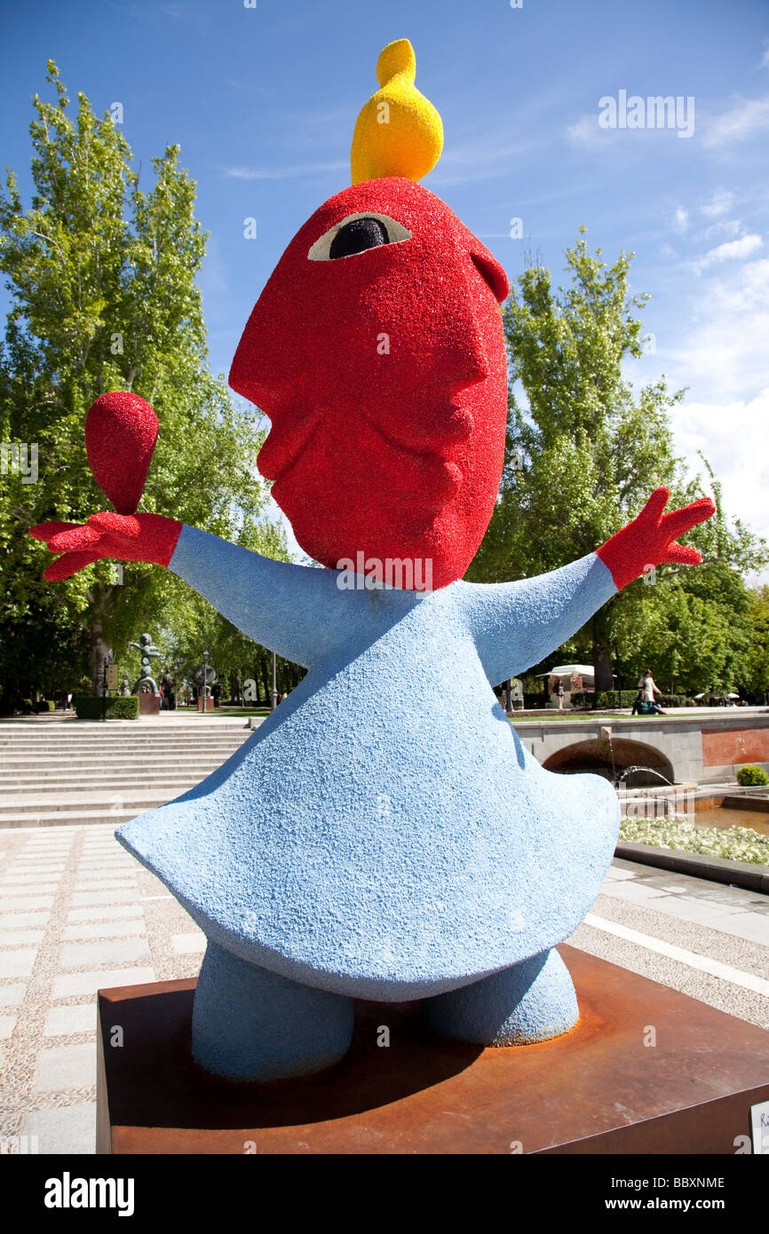 Typical spanish sculptures in Retiro Park, Madrid, Spain Stock Photo