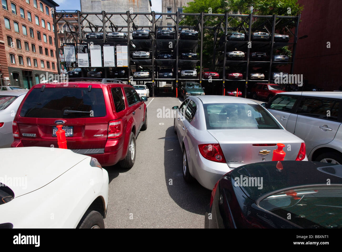 Vertical Parking Lot in Manhattan New York Stock Photo Alamy