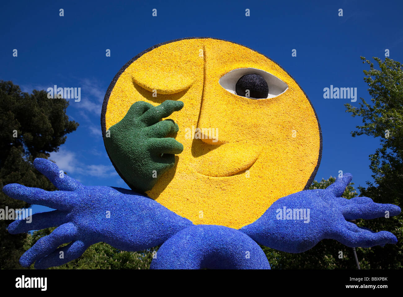 Typical spanish sculptures in Retiro Park, Madrid, Spain Stock Photo