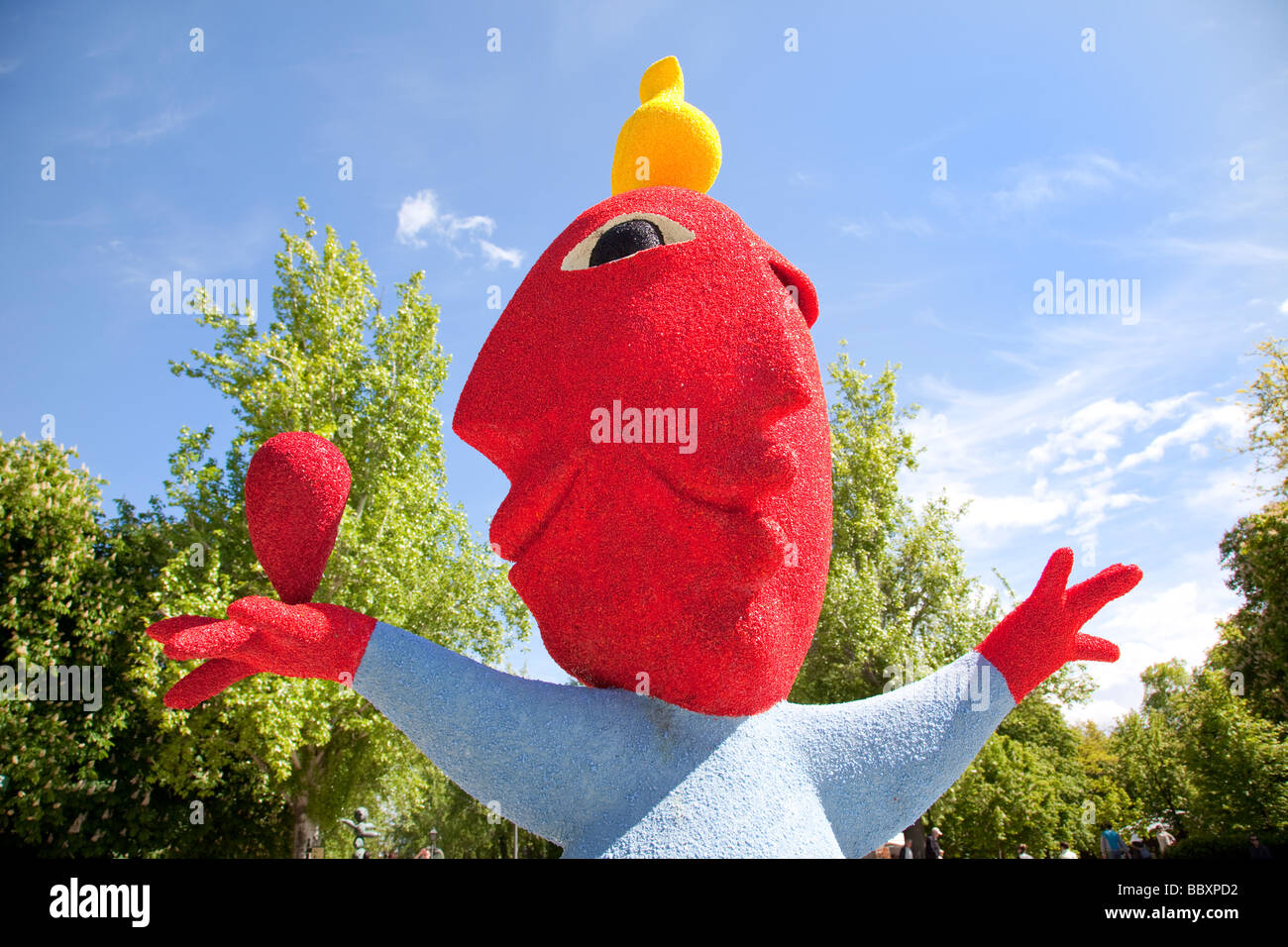 Typical spanish sculptures in Retiro Park, Madrid, Spain Stock Photo
