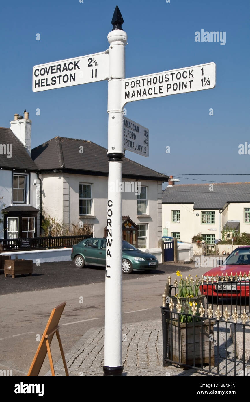 A signpost, Cornwall, UK Stock Photo - Alamy