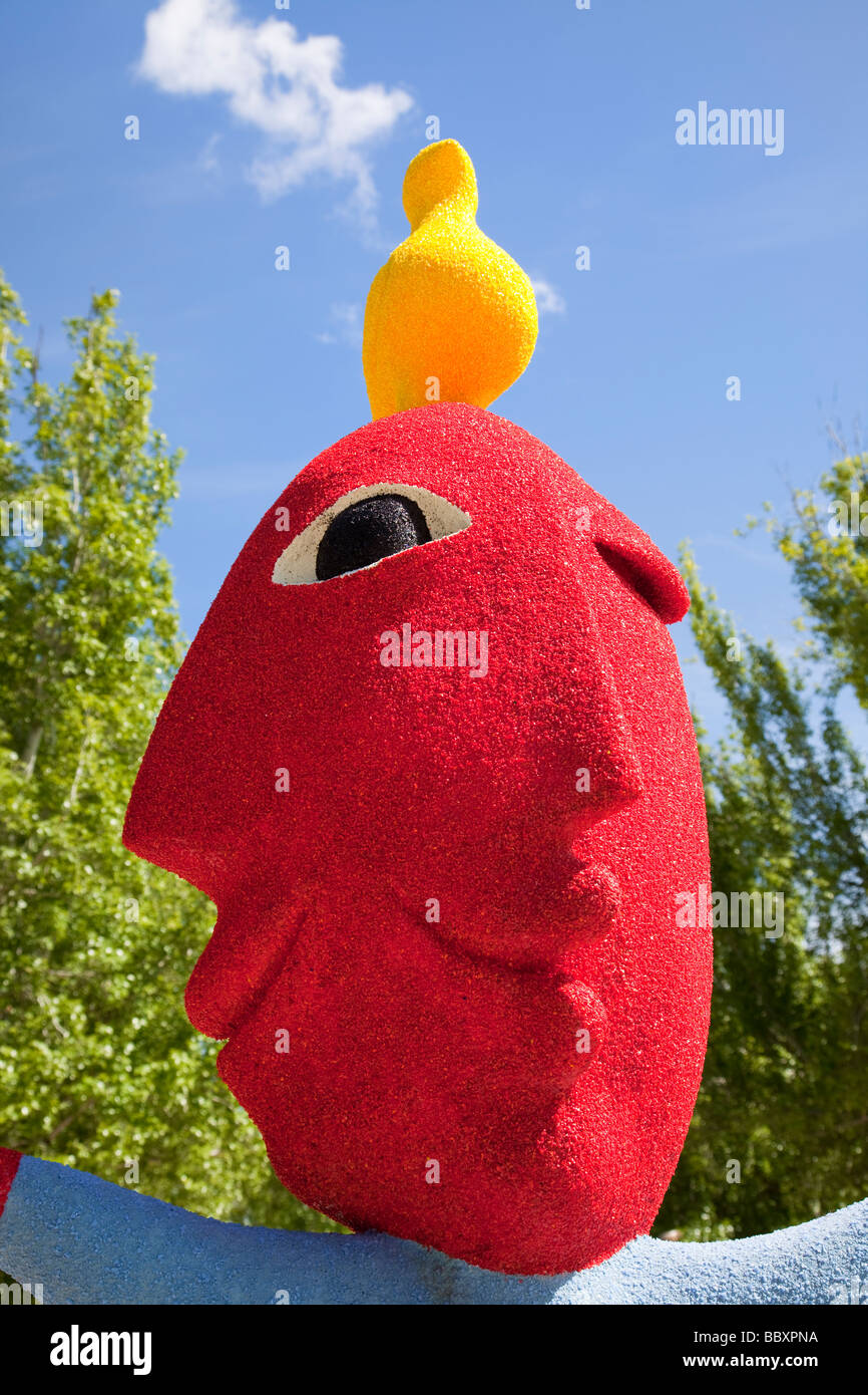 Typical spanish sculptures in Retiro Park, Madrid, Spain Stock Photo