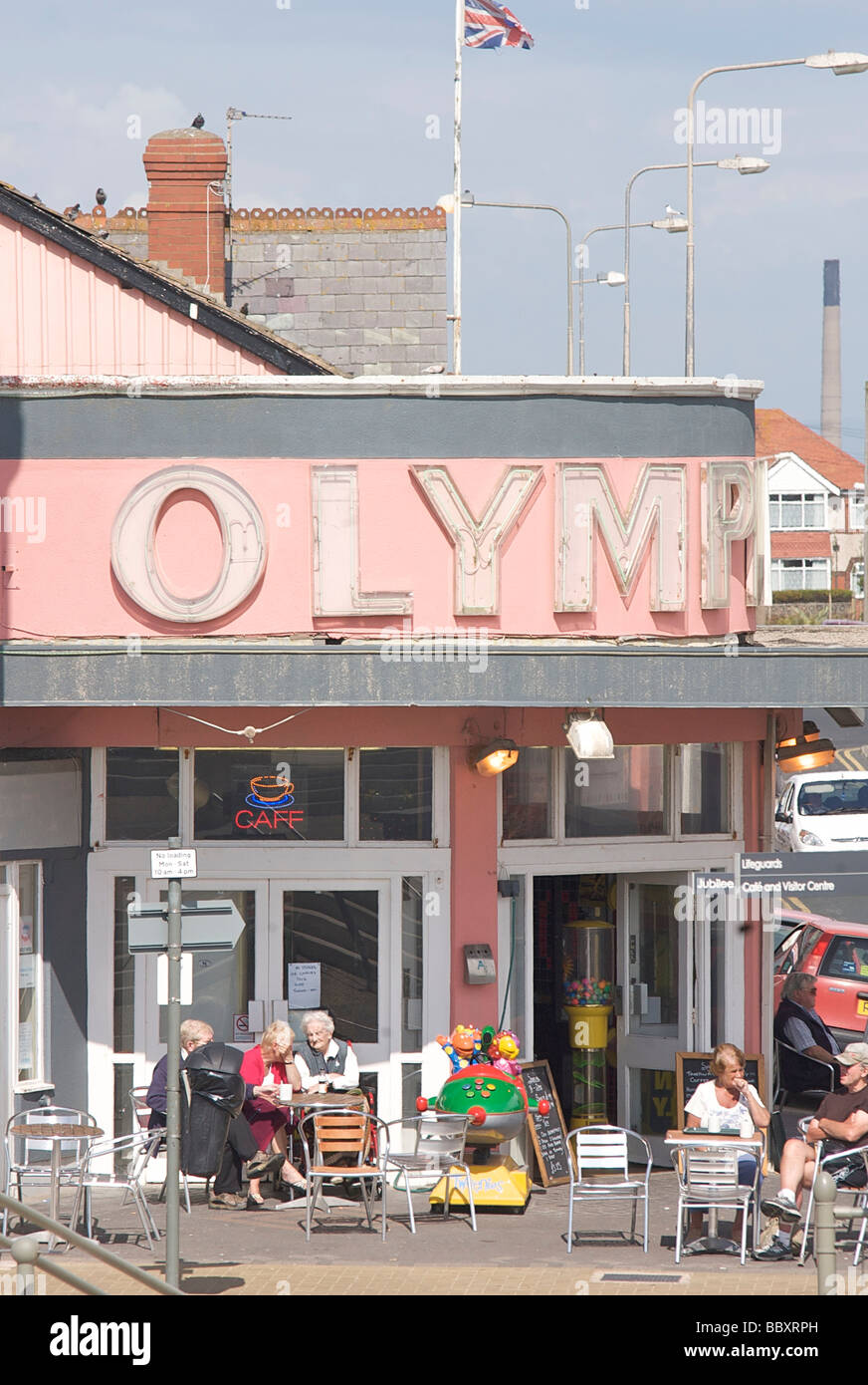 Cafe on Cleveleys  promenade Stock Photo