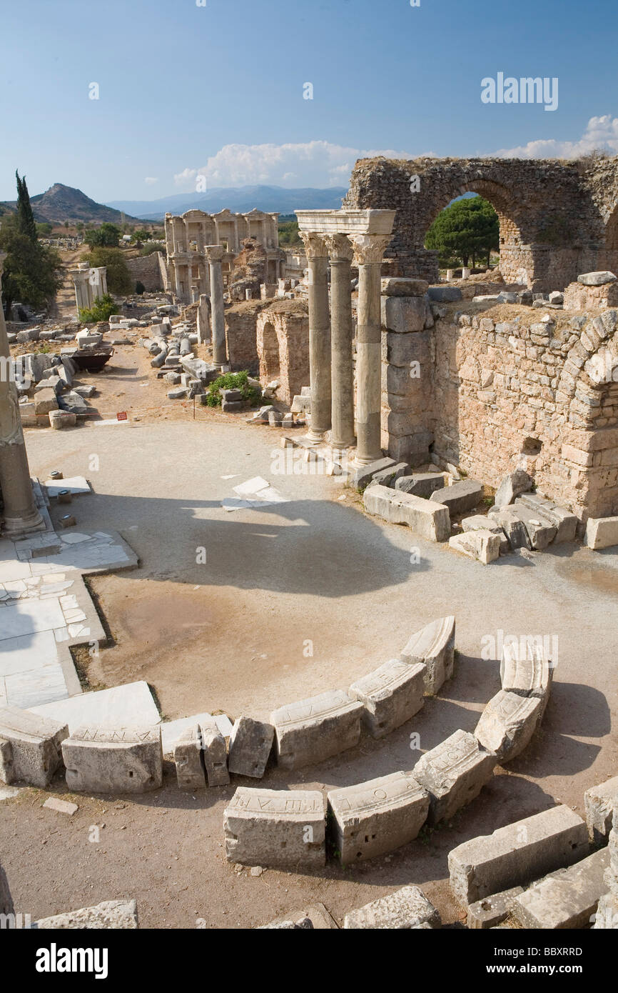 The Roman ruins of the city of Ephesus in Turkey. Stock Photo