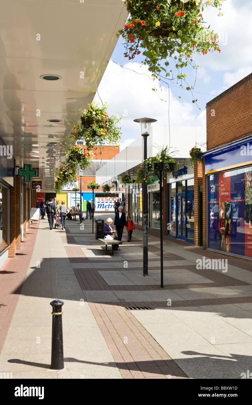 Modern shopping centre in the High Street, Tewkesbury, Gloucestershire Stock Photo