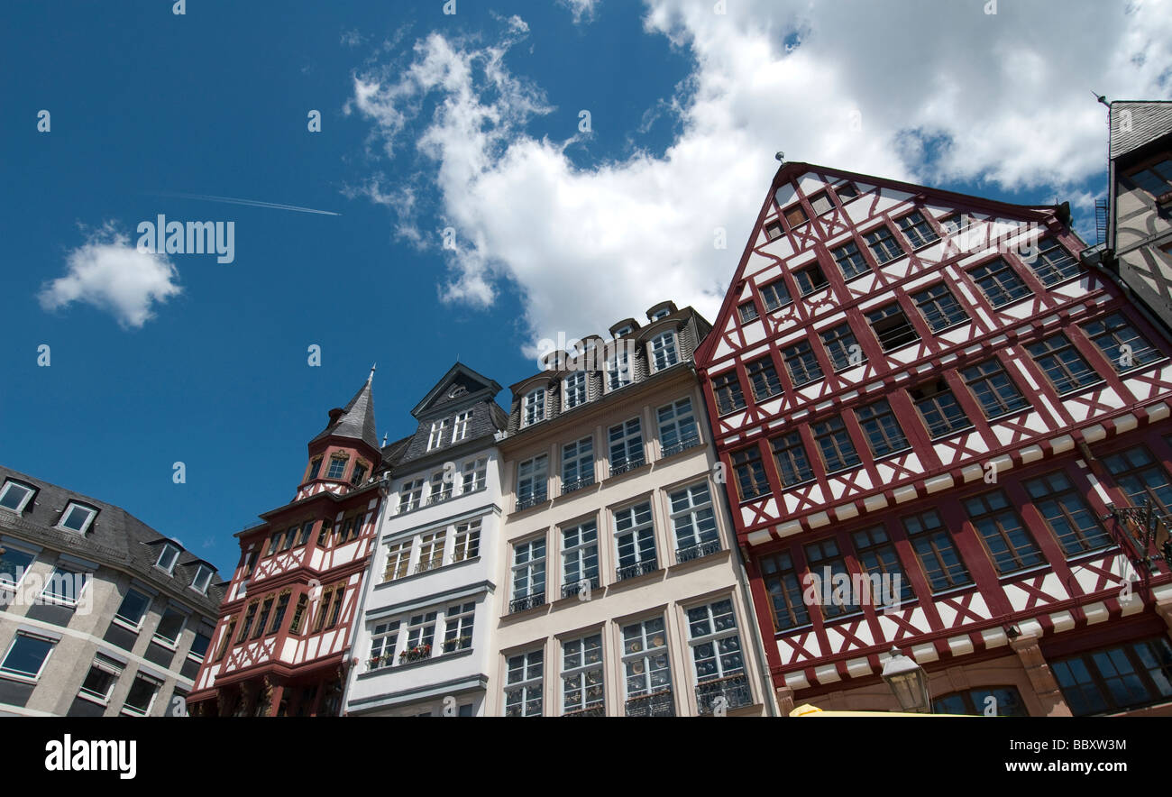 Traditional houses in the Römer Frankfurt am Main Germany Stock Photo