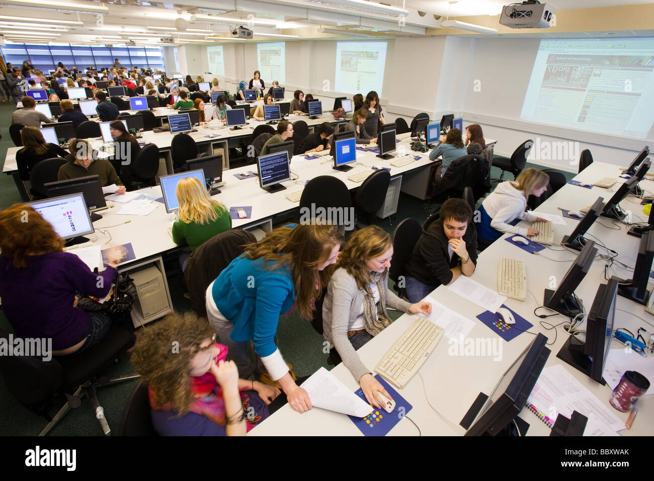 Students at Cardiff University School of Psychology South