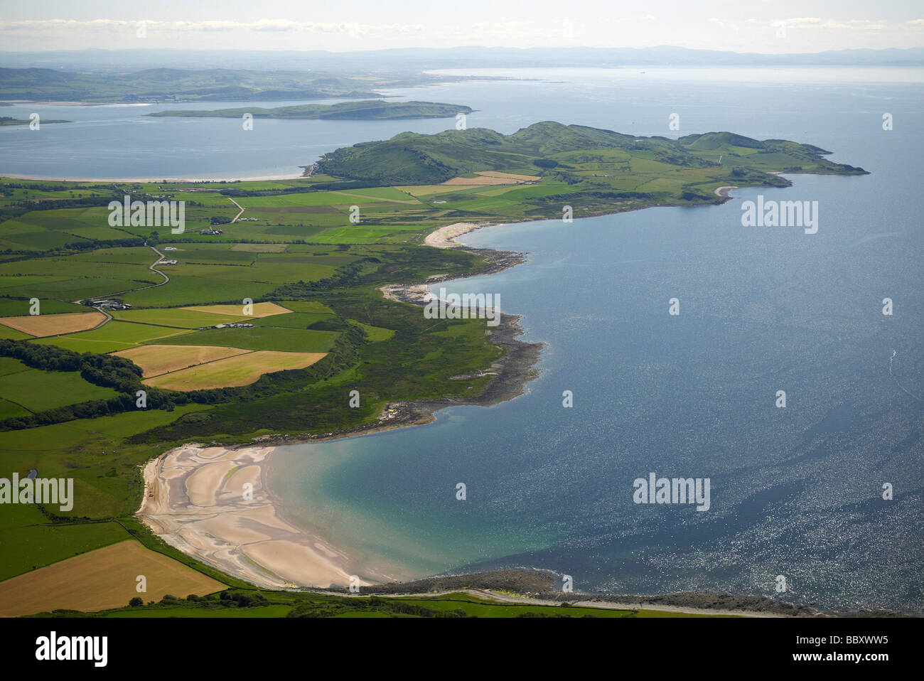The southern tip of the Cowan Peninsular, Clyde Estuary, Western Scotland Stock Photo