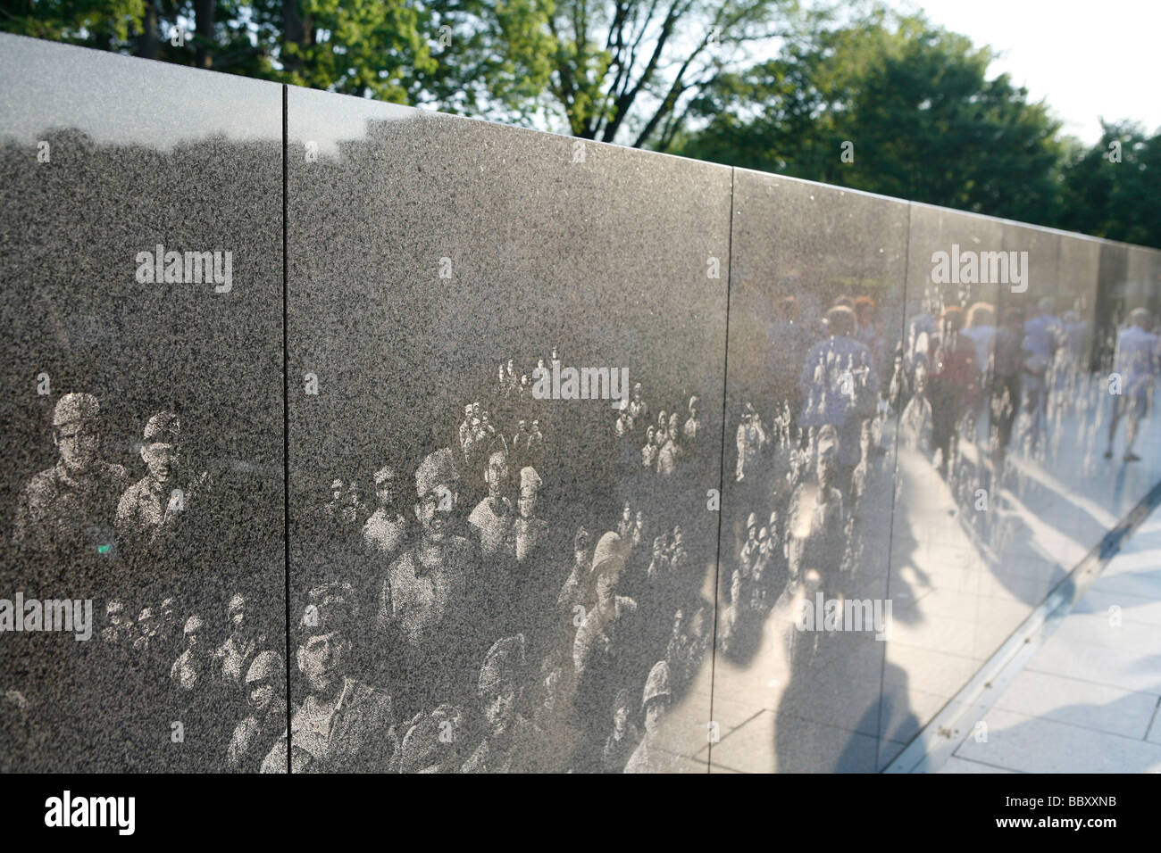 The Korean War Memorial in Washington D C during early July 2008 Stock Photo