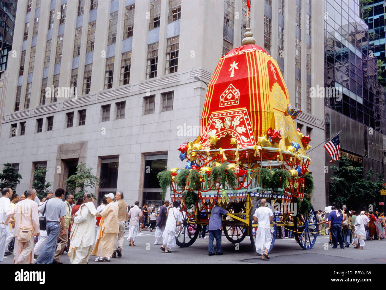 New York City Fifth Avenue Hare Krishna Procession USA Stock Photo