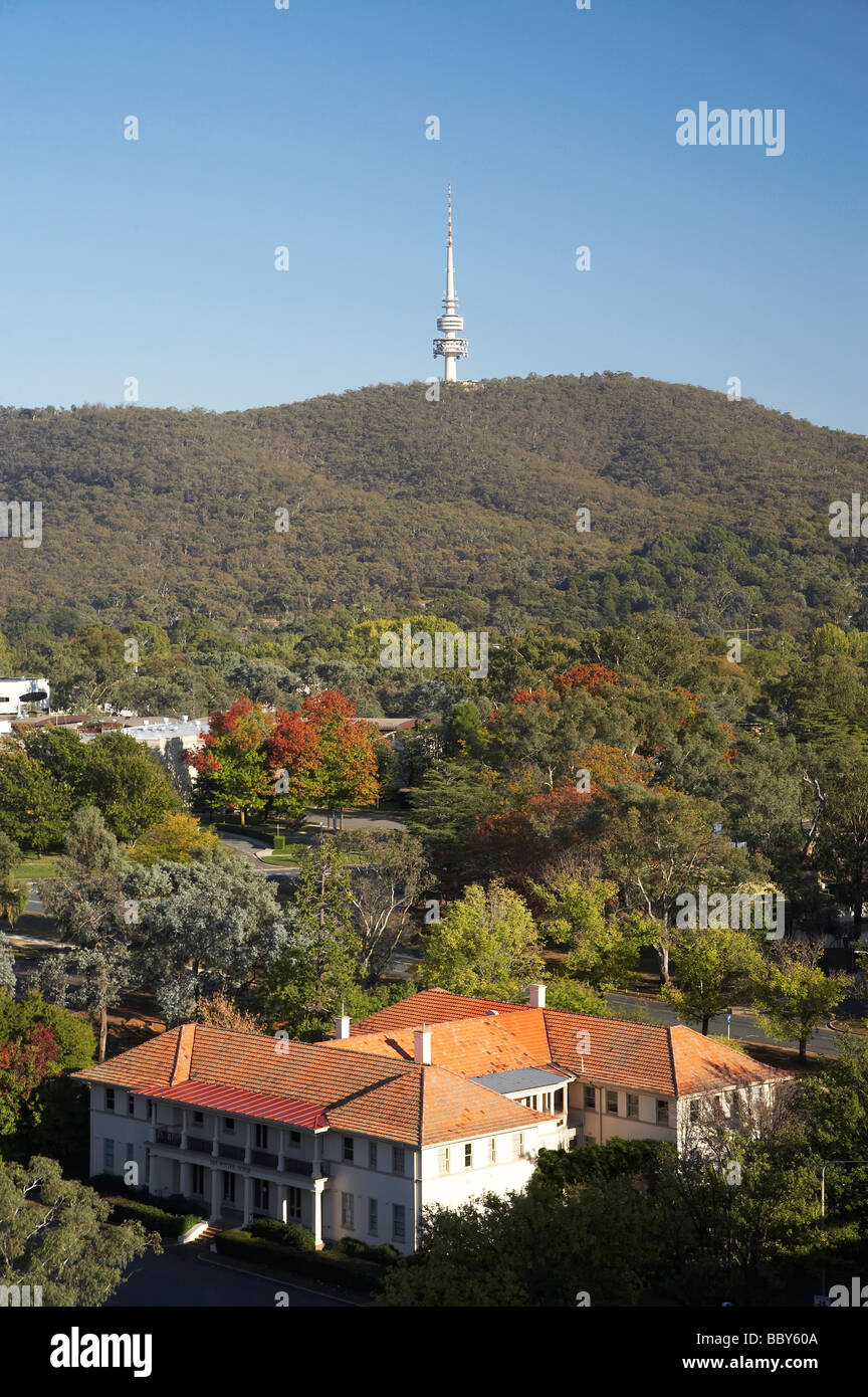 Australian National University Campus And Telstra Tower And Black