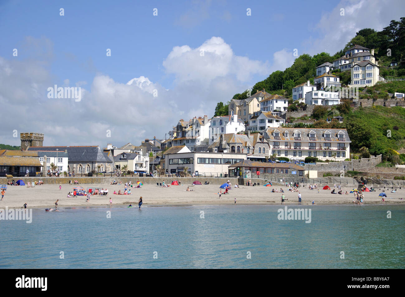 Beach view, Looe, Cornwall, England, United Kingdom Stock Photo