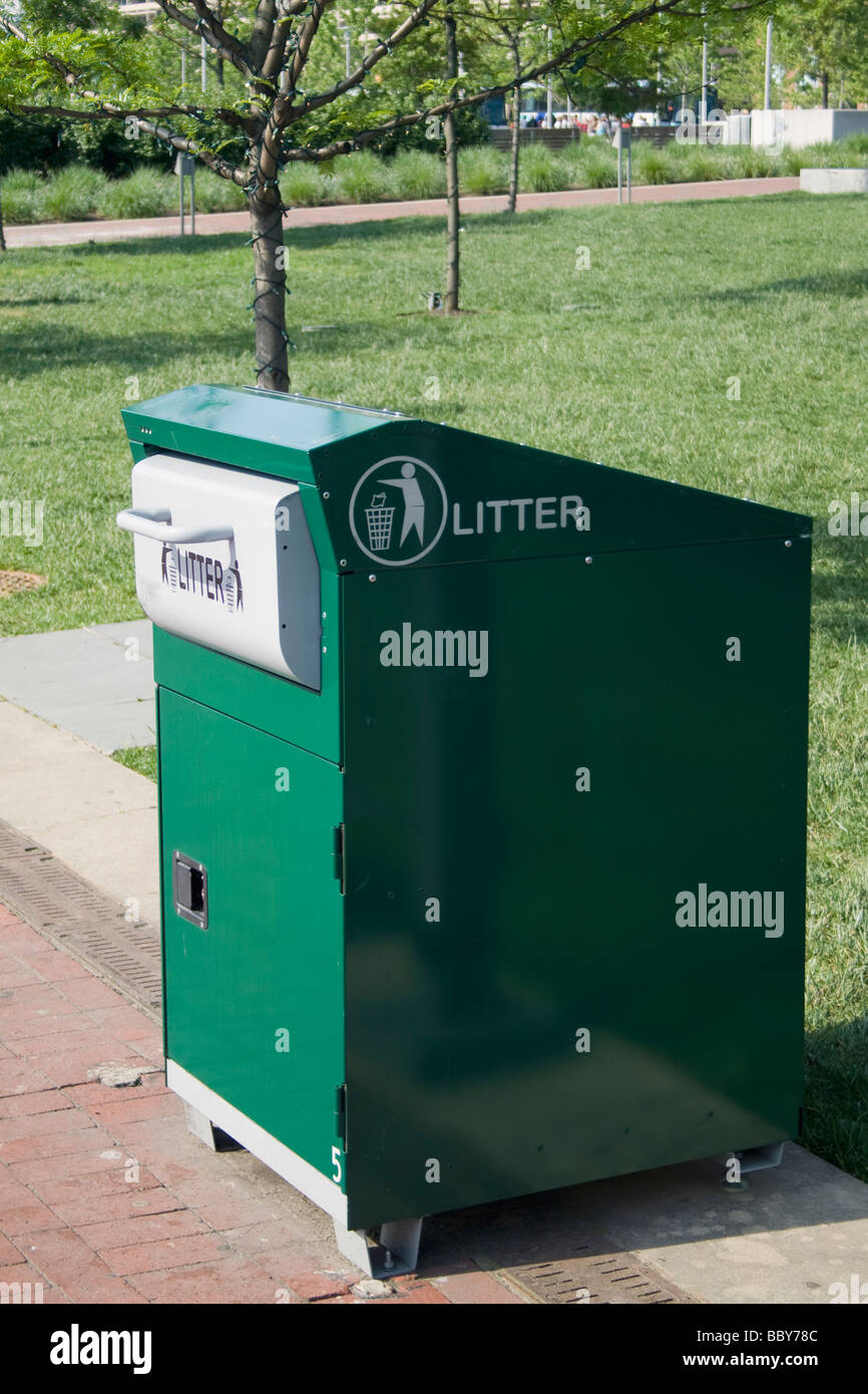 Solar powered trash compactor Stock Photo Alamy