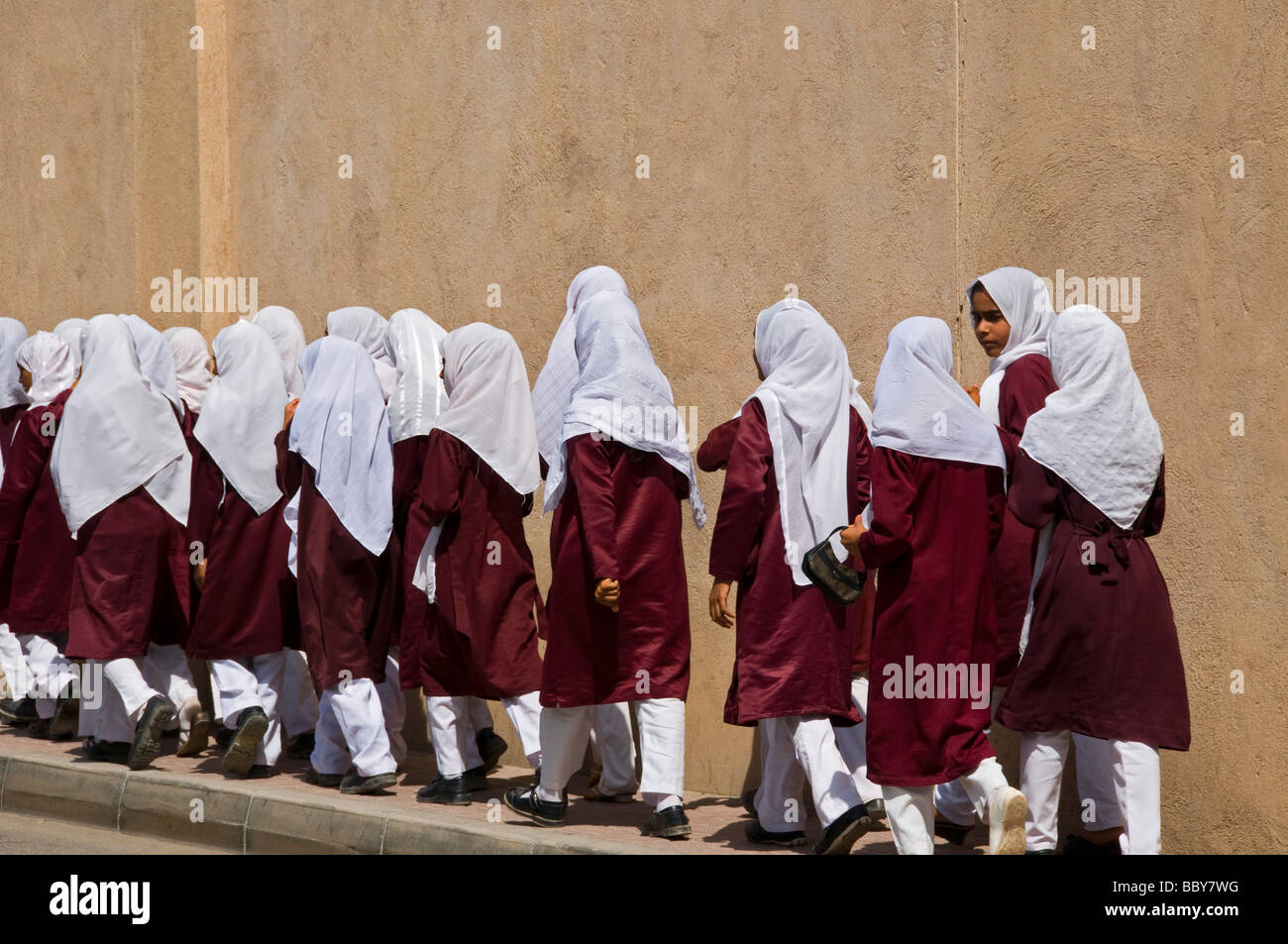 Schoolgirls Nizwa Oman Stock Photo