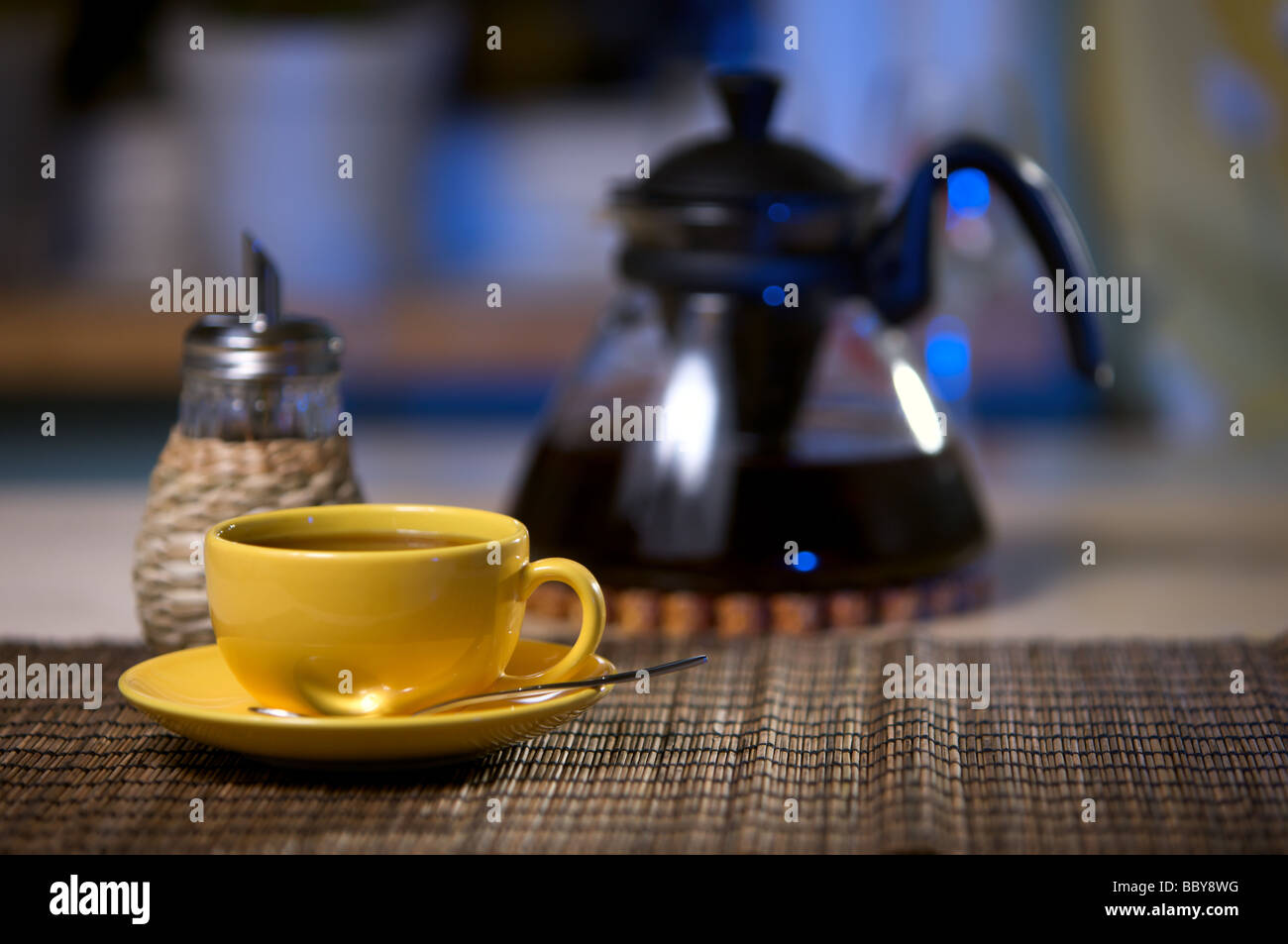 Yellow Table Tea Tea in yellow cup on table Stock Photo - Alamy