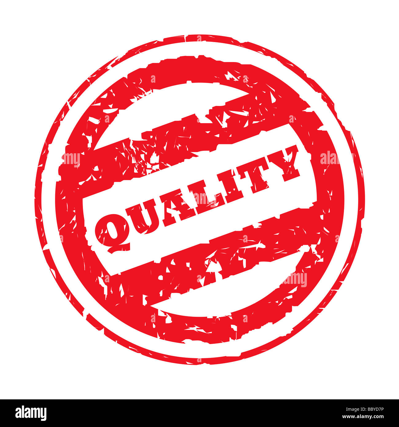 Red used quality stamp isolated on white background Stock Photo Alamy