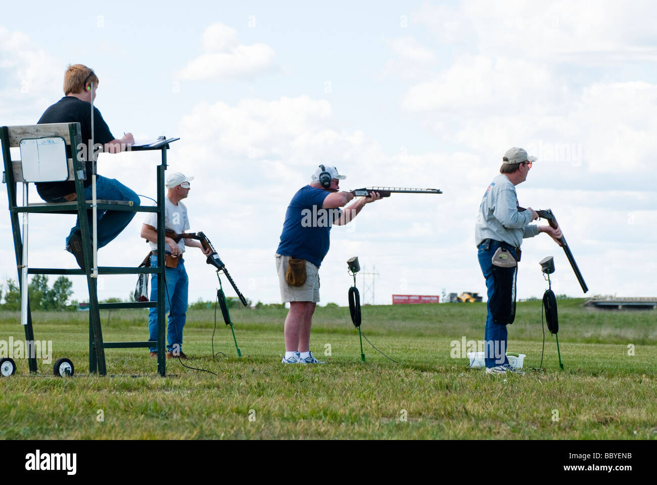 competitors-at-a-trap-shooting-range-stock-photo-alamy