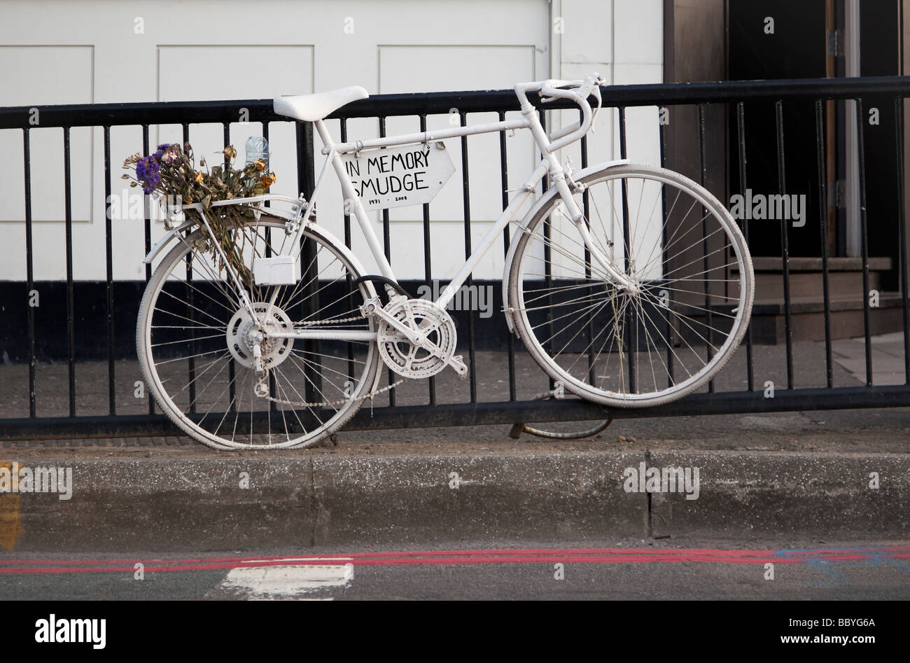 A ghost bike in London, England Stock Photo