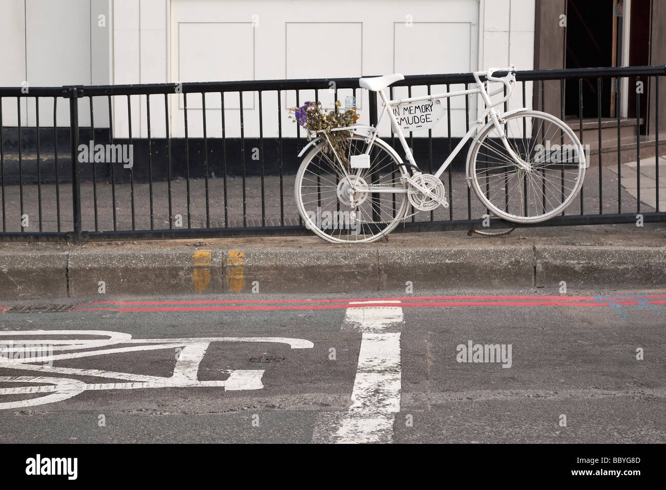 A ghost bike in London, England Stock Photo