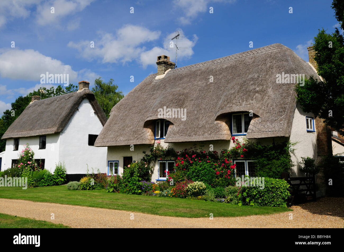 Thatched Cottage at Barrington Cambridgeshire England UK Stock Photo
