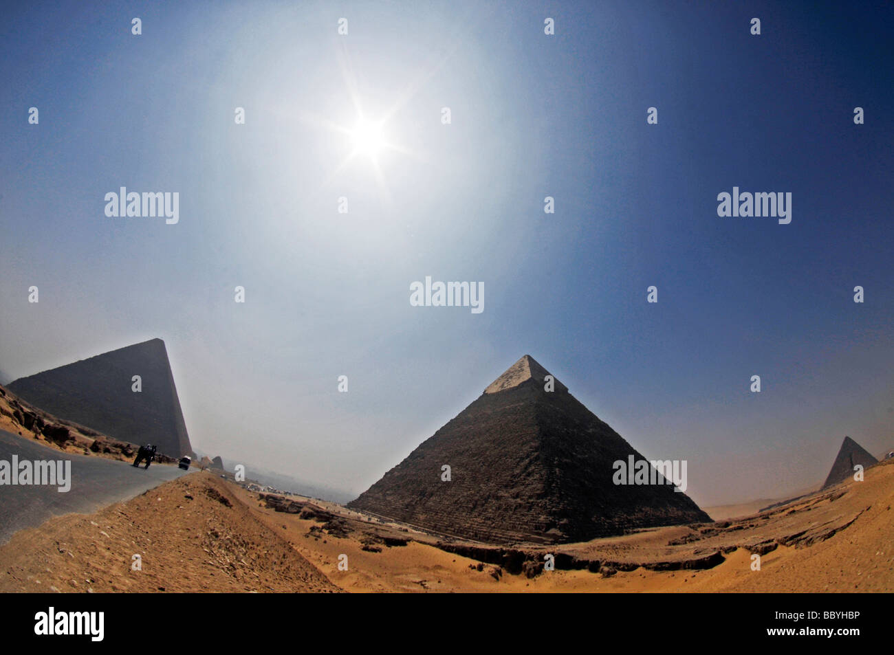 Pyramids in Gizeh, Egypt. Stock Photo