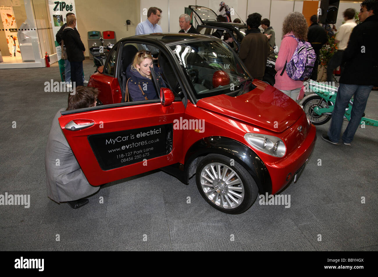 Electric car on show at the UK aware show at London Olympia Stock Photo